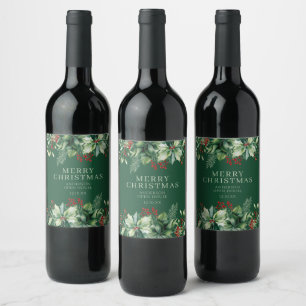 Elegant Christmas Wine Label