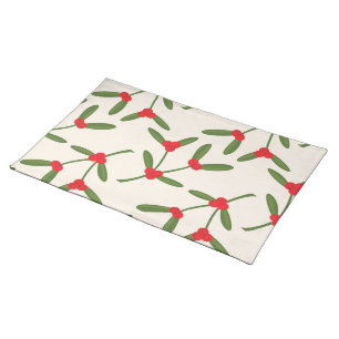 Elegant Christmas Winter Berries Holiday Cloth Placemat