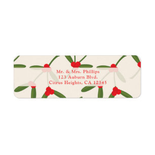 Elegant Christmas Winter Berries Holiday Label