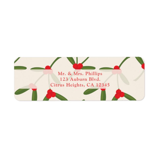 Elegant Christmas Winter Berries Holiday Label (Front)