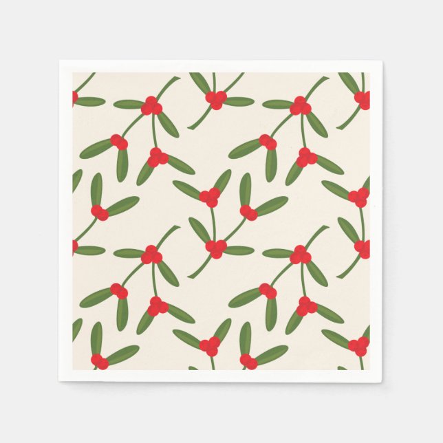 Elegant Christmas Winter Berries Holiday Napkins (Front)