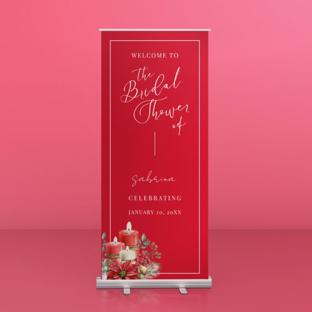 Elegant Christmas | Winter Bridal Shower Welcome Retractable Banner (Creator Uploaded)