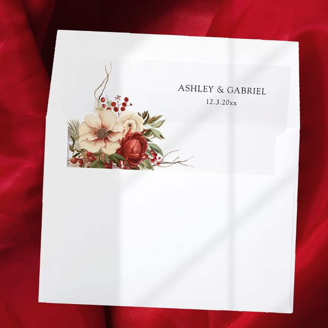 Elegant Christmas Winter Floral Envelope Liner (Creator Uploaded)