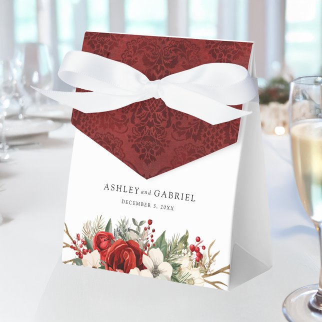 Elegant Christmas Winter Floral Favor Boxes (Creator Uploaded)