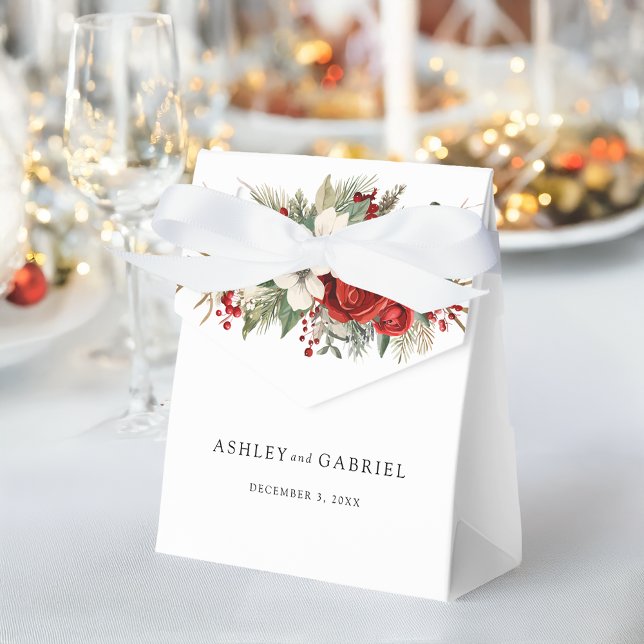 Elegant Christmas Winter Floral Favor Boxes (Creator Uploaded)