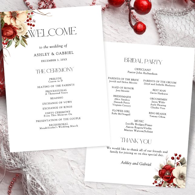 Elegant Christmas Winter Floral Program (Creator Uploaded)