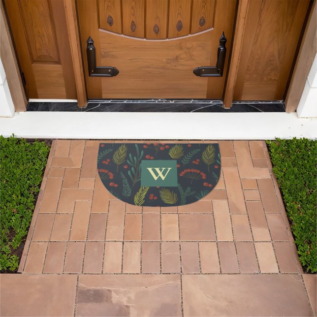 Elegant Christmas Winter Greenery Botanical  Doormat (Outdoor)