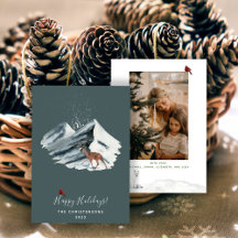 Elegant Christmas Winter Mountain Scene Photo