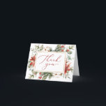 Elegant Christmas Winter Red Gold Bridal Shower Thank You Card<br><div class="desc">Elegant Christmas Winter Red Gold Bridal Shower</div>