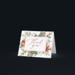 Elegant Christmas Winter Red Gold Bridal Shower Thank You Card<br><div class="desc">Elegant Christmas Winter Red Gold Bridal Shower</div>