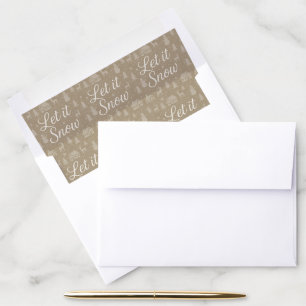 Elegant Christmas Winter Scene Cozy Village Snow Envelope Liner