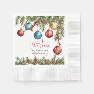Elegant Christmas Winter Tree Paper Plates Napkins