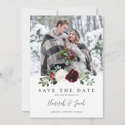 Elegant Christmas Winter Wedding Save The Date