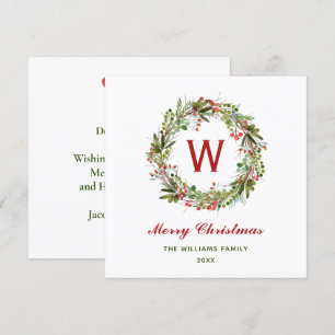 Elegant Christmas Wreath Family   Card