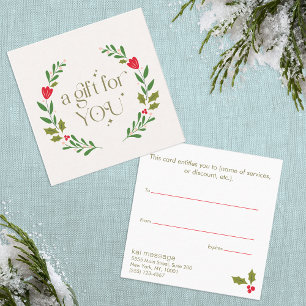 Elegant Christmas Wreath Gift Certificate