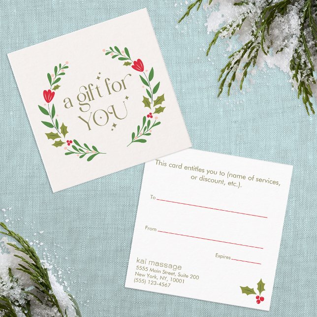 Elegant Christmas Wreath Gift Certificate (Creator Uploaded)