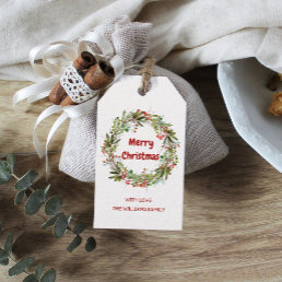 Elegant Christmas Wreath  Gift Tags