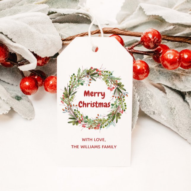 Elegant Christmas Wreath  Gift Tags (Creator Uploaded)