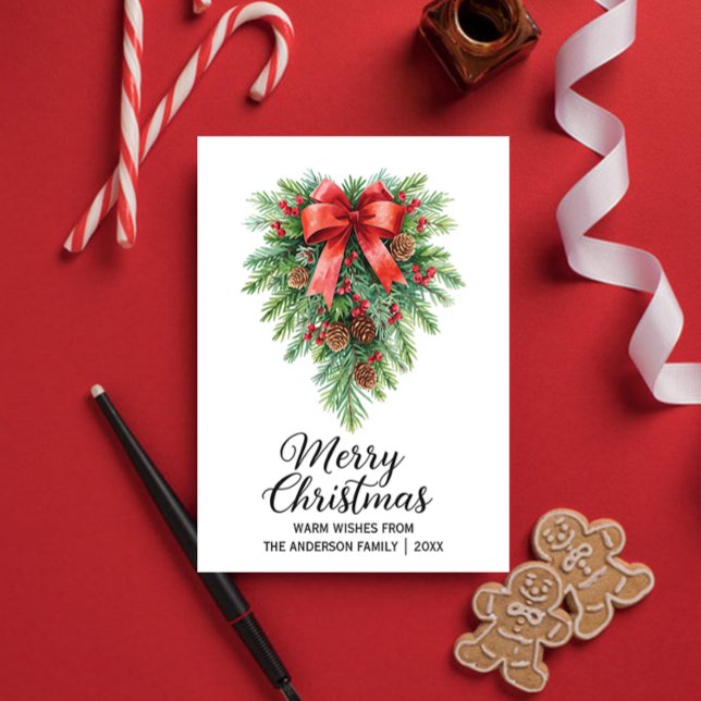 Elegant Christmas Wreath Holiday Card (Creator Uploaded)