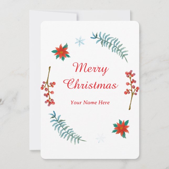 Elegant Christmas Wreath Invitation (Front)