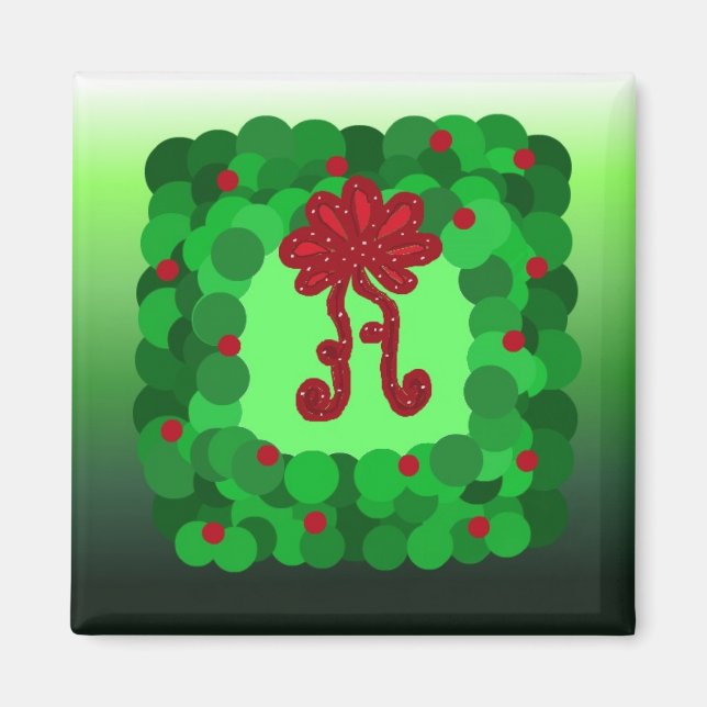 Elegant Christmas Wreath Magnet (Front)