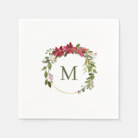 Elegant Christmas Wreath Monogram