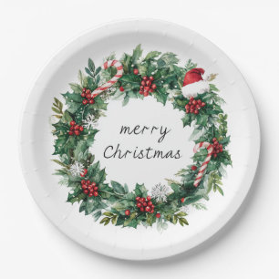 Elegant Christmas Wreath  Paper Plates