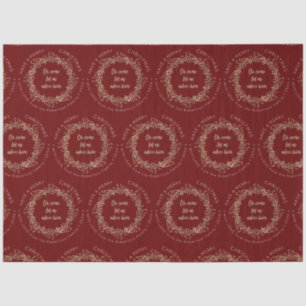 Elegant Christmas Wreath Red Gold Merry Christmas Tissue Paper