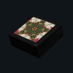 Elegant Christmas Wreath Red Green Kaleidoscopic Keepsake Box<br><div class="desc">Elegant Merry Christmas Wreath Red Green Holiday Season Kaleidoscope Design</div>