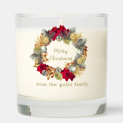 Elegant Christmas Wreath Scented Jar Candle