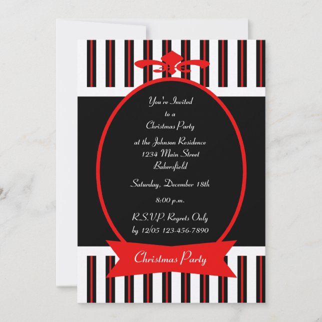 Elegant Christmas Xmas Party Invitation (Front)