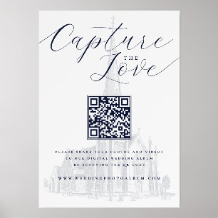 Elegant Church Capture the Love Wedding QR Code Holder