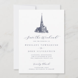 Elegant Church Save the Weekend Wedding Save The Date