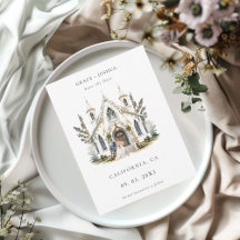 Elegant Church Watercolor Venue Manor Wedding