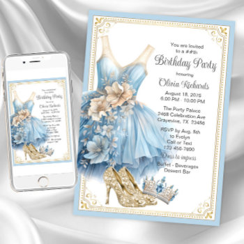 Elegant Cinderella Birthday Party  Invitation by InvitationCentral at Zazzle