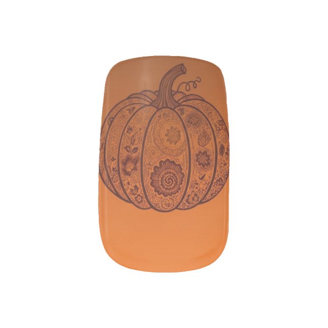 Elegant Cinnamon Fall Nail  Minx Nail Art (Right Thumb)