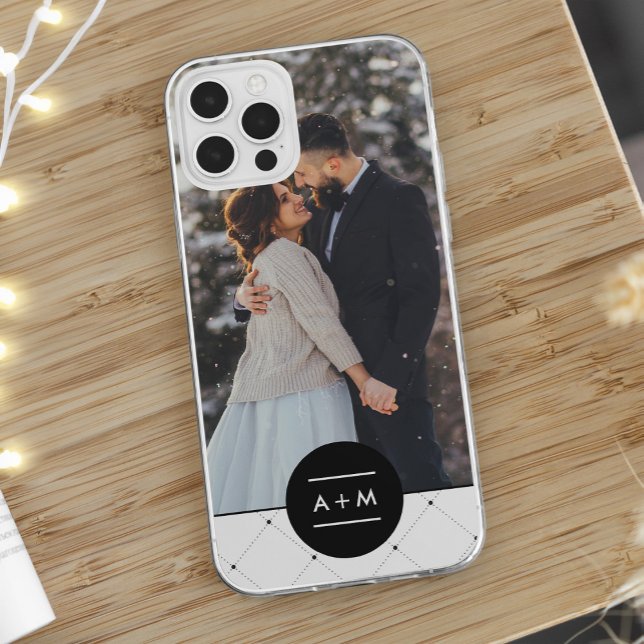 Elegant Circle Monogram iPhone 15 Plus Case (Creator Uploaded)