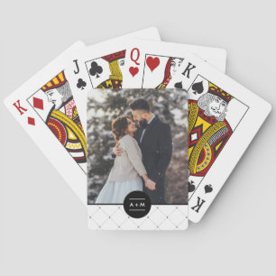 Elegant Circle Monogram Poker Cards