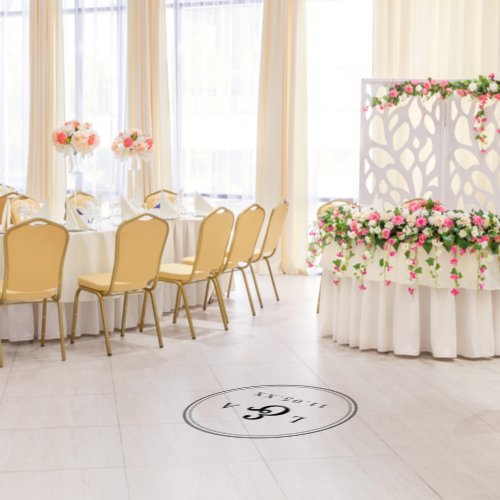 Elegant Circle Monogram Wedding Dance Floor Decals