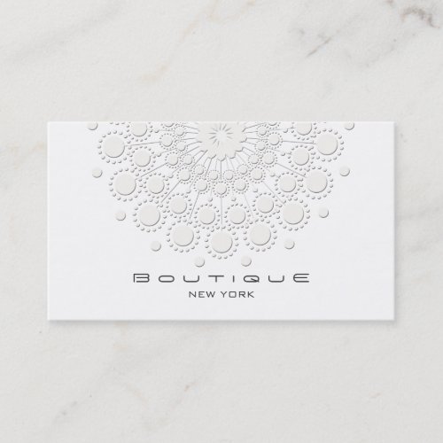 Elegant Circle Motif White Business Card Templates