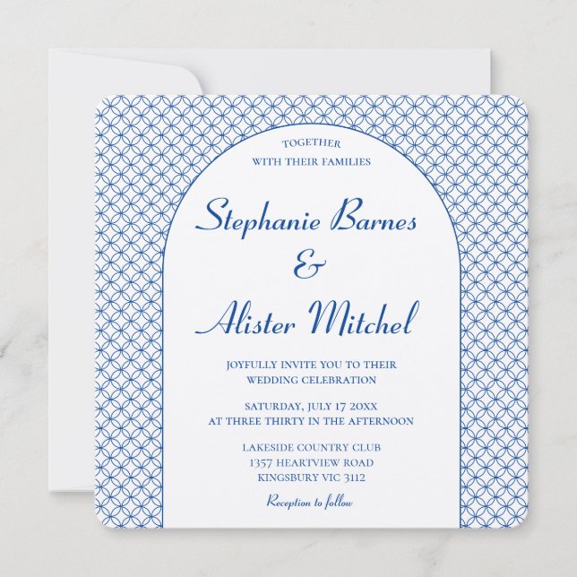 Elegant Circle Seamless Pattern Geometric Stylish  Invitation (Front)