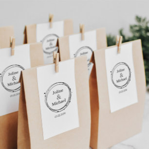 Elegant, Circle, Weddings Rubber Stamp