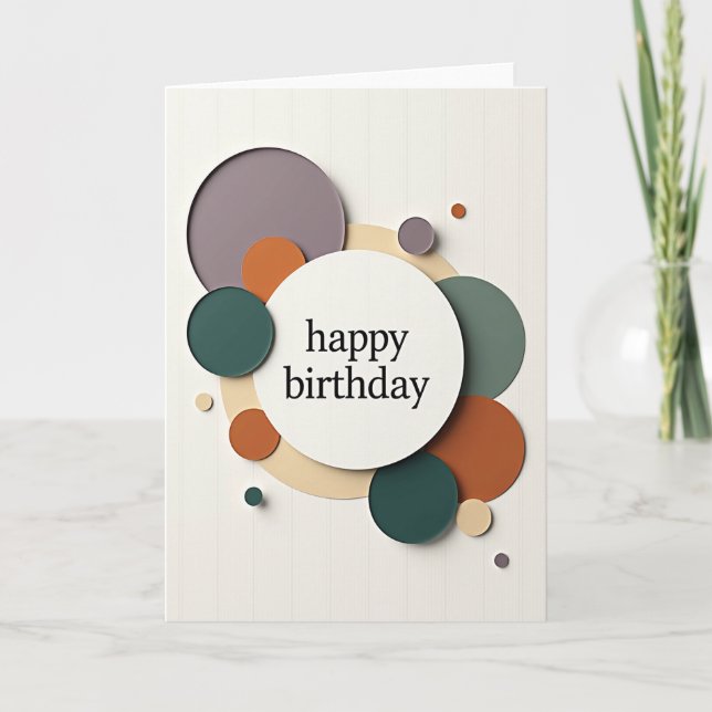 Elegant Circles Birthday Card (Front)