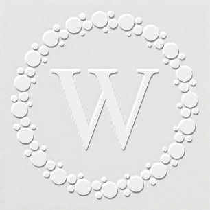 Elegant Circles Dots Frame Single Initial Monogram Embosser