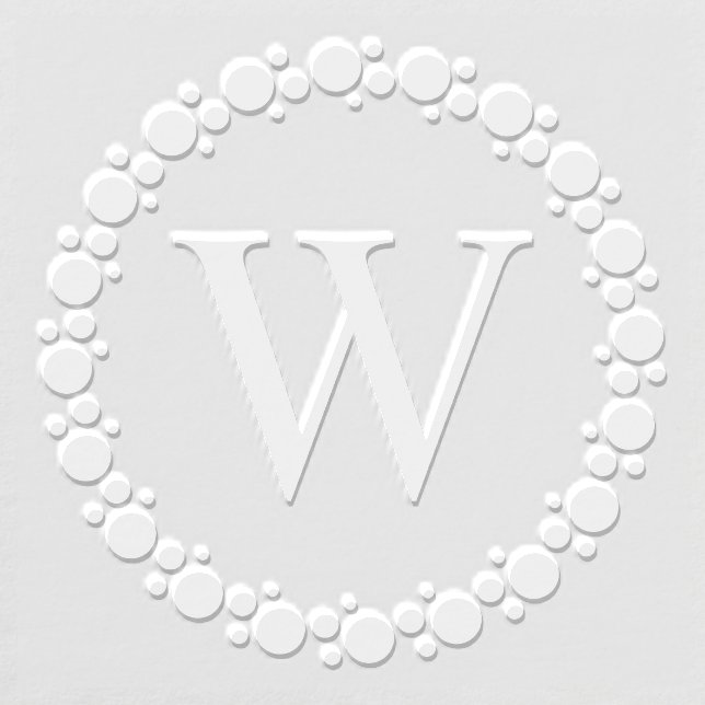 Elegant Circles Dots Frame Single Initial Monogram Embosser (Design)
