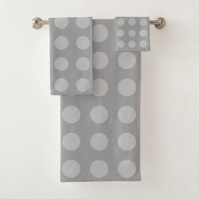 Elegant Circles on Silver Gray Bath Towel Set Zazzle