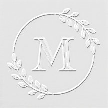 Elegant Circular Double Wreath Monogram Initial