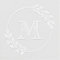 Elegant Circular Double Wreath Monogram Initial