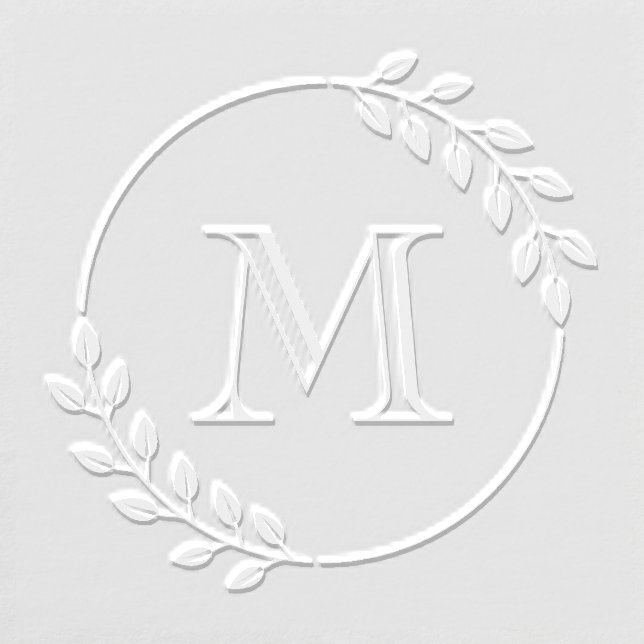 Elegant Circular Double Wreath Monogram Initial Embosser (Design)
