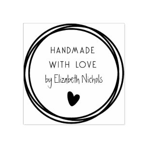 Elegant Circular Handmade Rubber Stamp